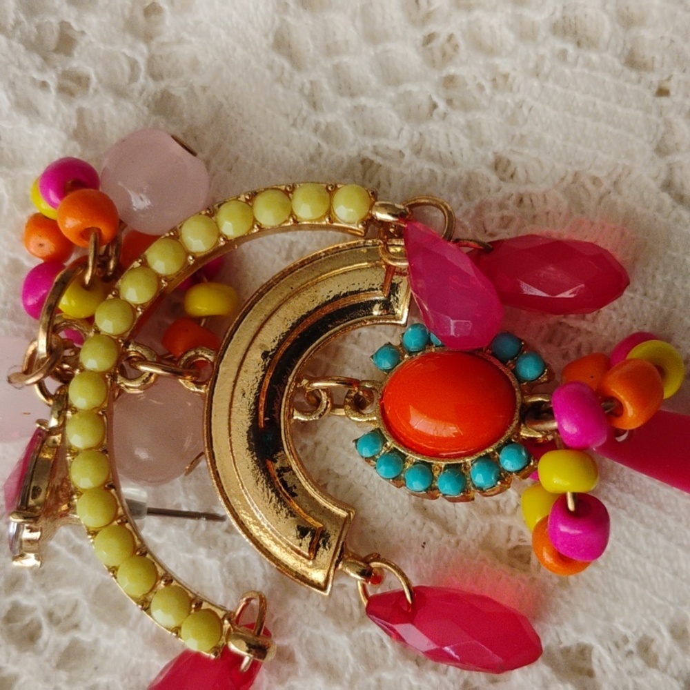 Chandelier Fun Vibrant beaded Statement earings